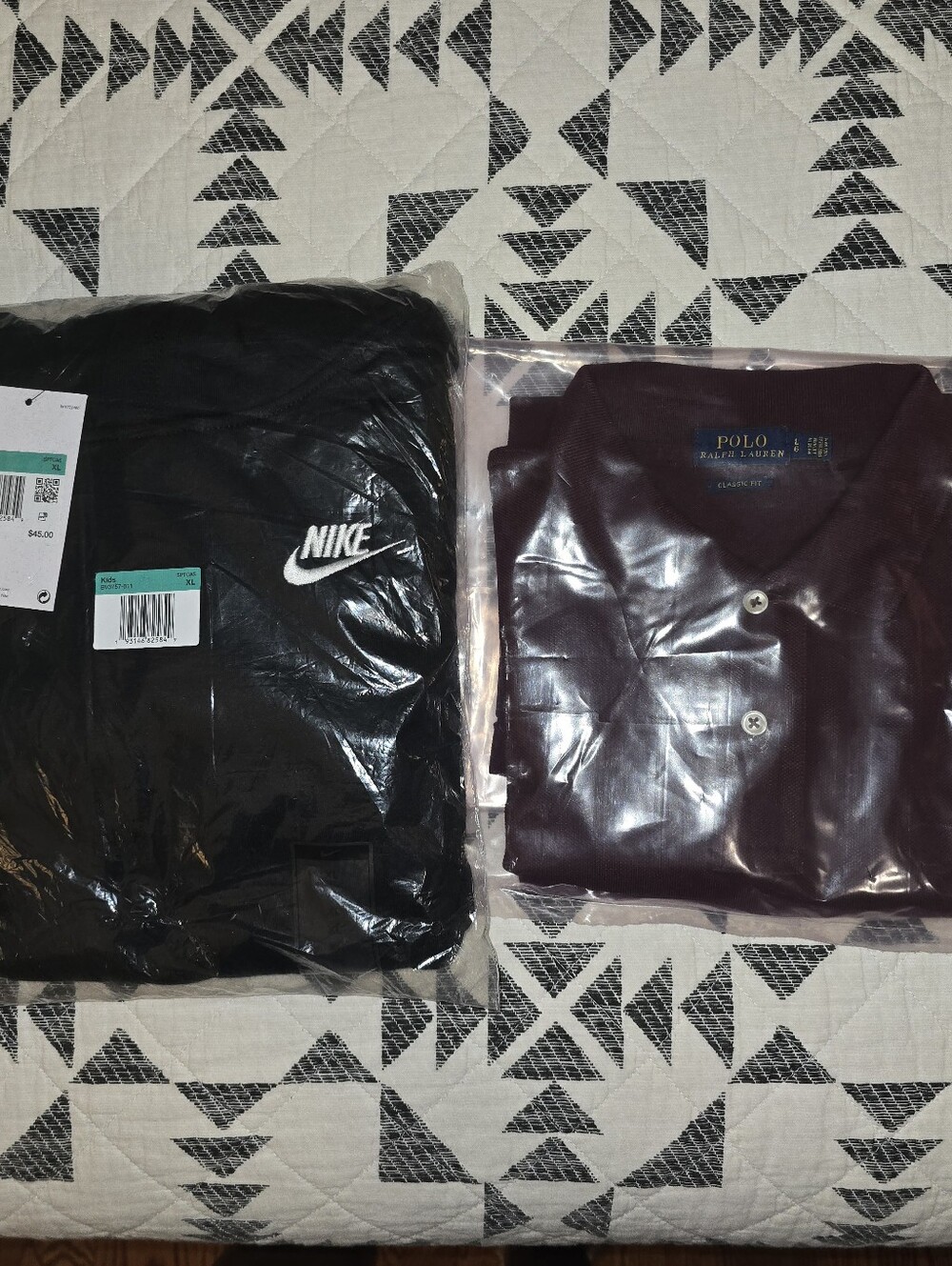 (2pcs. Lg&XL/YOUTH BUNDLE) Ralph Lauren Polo Shirt & NWT Nike Black Hoodie.